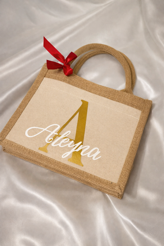 Jutetasche mit Namen